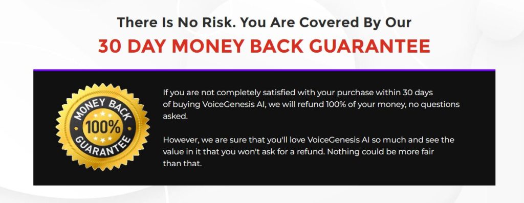 Money-Back Guarantee VoiceGenesis AI