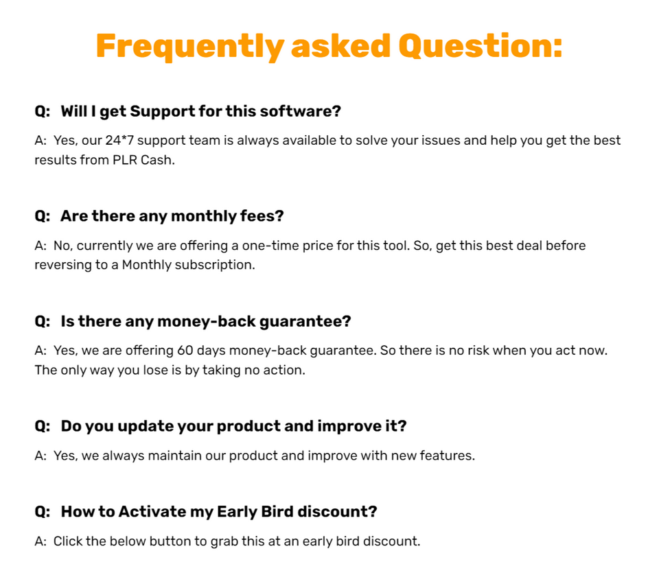 If you still have questions about PLR Cash, be sure to check out the FAQs for more insights!