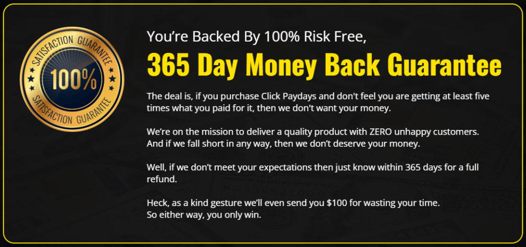 365 DAYS MONEY BACK GUARANTEE