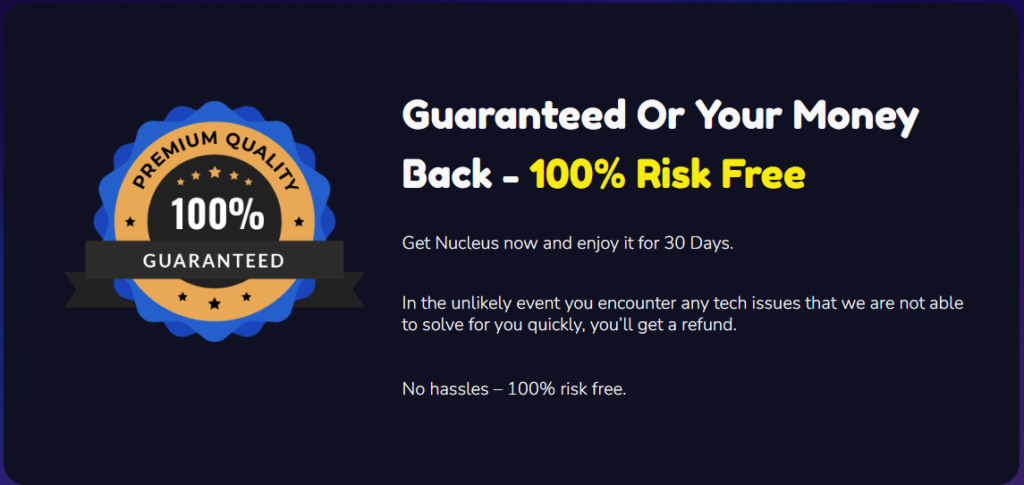 
Money Back Guarantee!

You’re In Safe Hands With Our

100% Risk-FREE, Iron-Clad

30 DAYS MONEY BACK GUARANTEE
