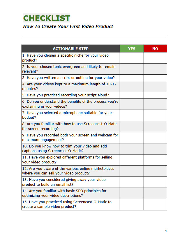 Module #10:
The Checklist
(DOCX & PDF Files Included)