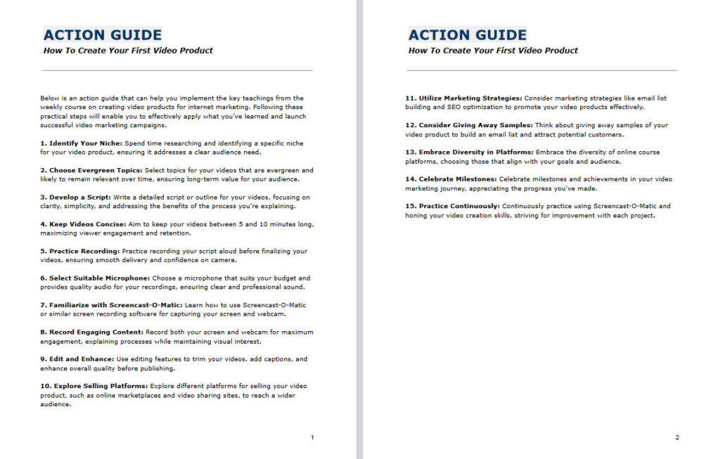 Module #9:
The Action Guide
(DOCX & PDF Files Included)