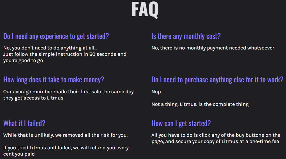 Litmus Review FAQ