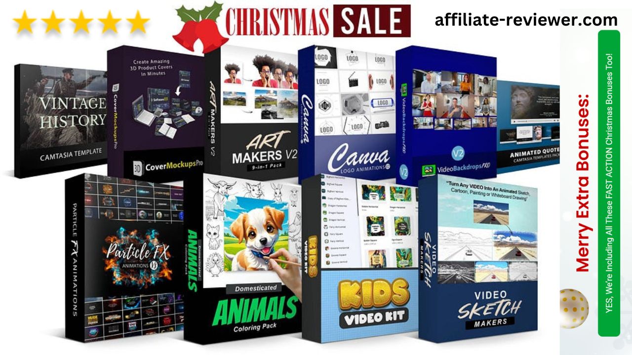 10 Premium Graphics Products with PLR – Christmas 2024 Sale at 88% Off!