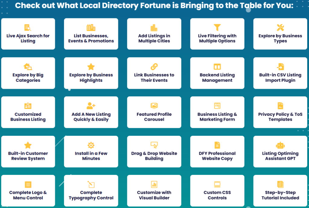 Local Directory Fortune – City Stars Review Table