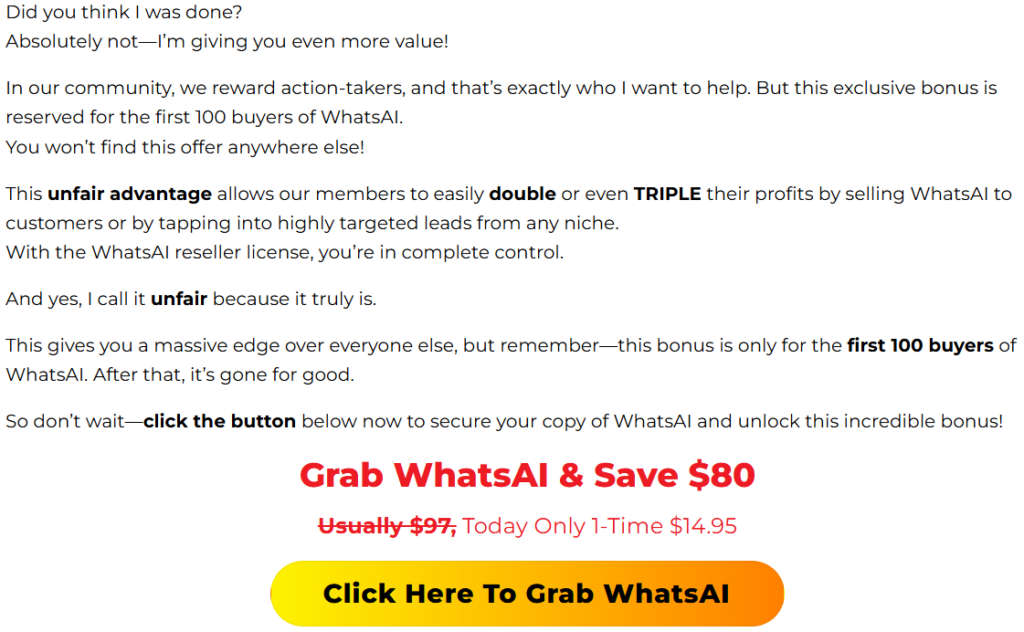 WhatsAI Review Special Bonus