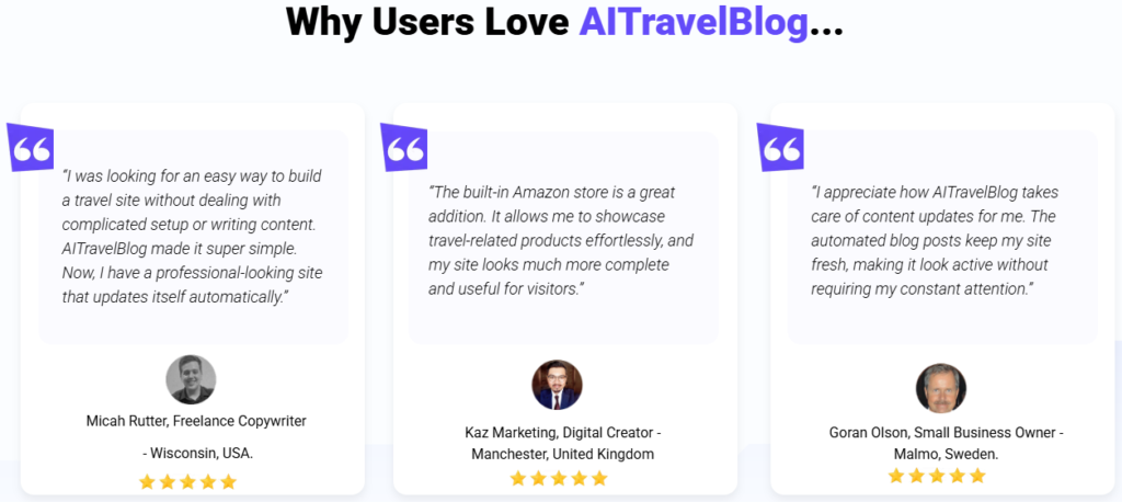 AI Travel Blog Review Comments