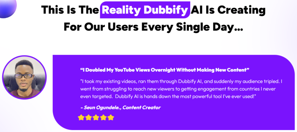 Dubbify AI Review Comments